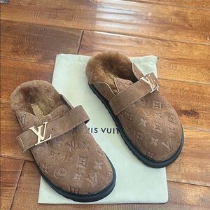Tan Monogram Slippers